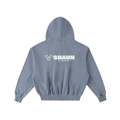 Frayed Enzyme Washed Fleece Hoodie