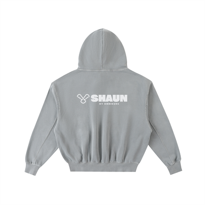 Frayed Enzyme Washed Fleece Hoodie