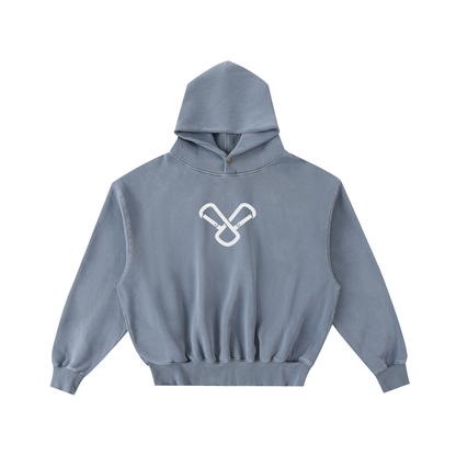 Frayed Enzyme Washed Fleece Hoodie