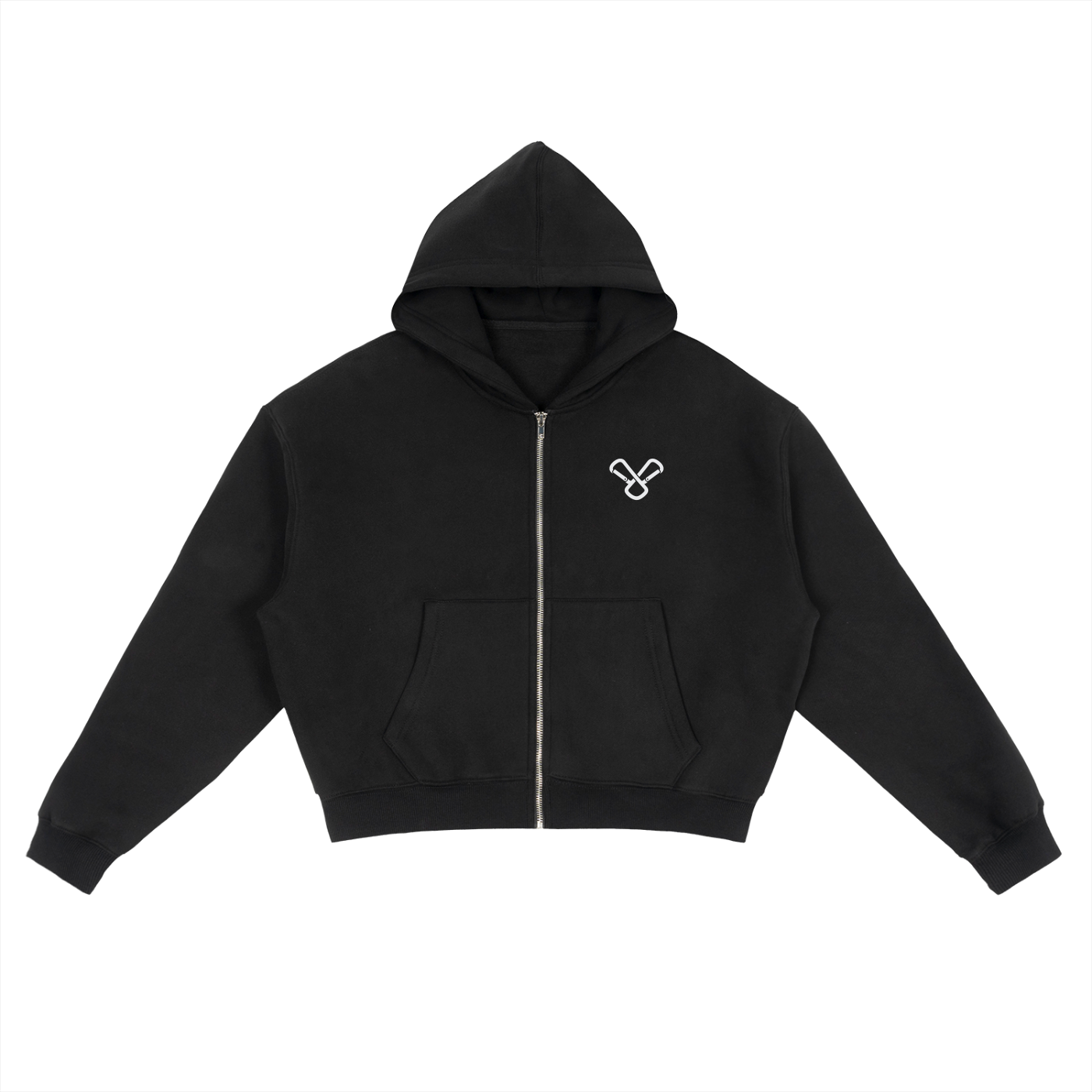 X SHAUN - Fleece Zip-Up Boxy Hoodie