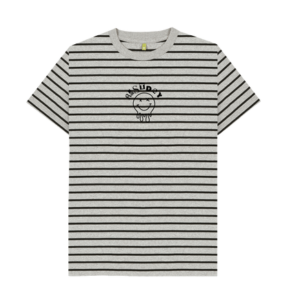 Grey & Black Stripe Printed Premium T-Shirt
