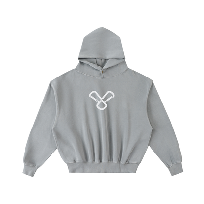 Frayed Enzyme Washed Fleece Hoodie